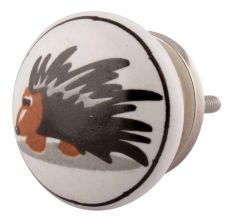 Black Hedgehog Ceramic Flat Cabinet Knob Online